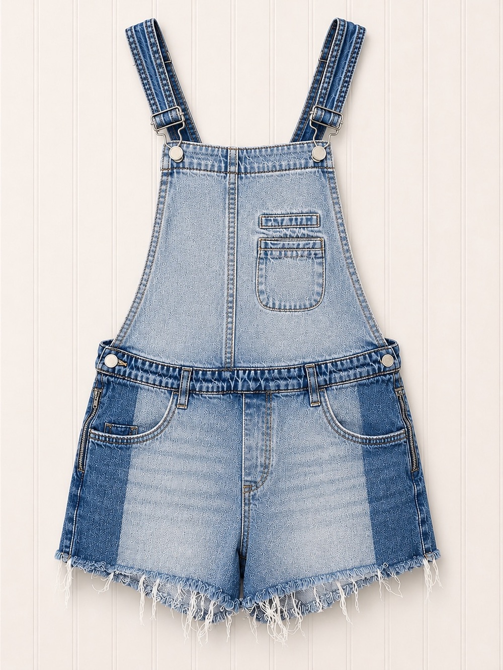 BlankNYC Two-tone Denim Short Overalls (356)